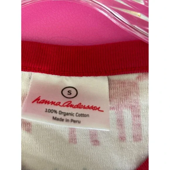 Hanna Andersson Womens Pajama 2 Piece Set S Red Reindeer Red Reindeer Fair Isle - Picture 5 of 13